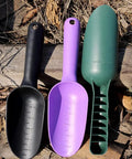 Three Pack Plastic Garden Shovels Set Hand Trowels For Planting Digging Transplanting And Grab And Go All Purpose Use In Soil Beach Sand And Pet Food Scoops Lightweight Durable Garden Tools