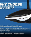 Offset Anti Slice Driver With 10.5 Degree Draw Bias 460cc Titanium Head, right view showing clubface and offset design.
