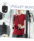 Heavy Duty Pulley Block Built Tough With Silent Rotating Wheel For DIY Home Gym Cable Systems Swivel Lifting Pulleys That Run Smooth Detachable Roller Wheel For Easy Setup And Smooth Operation, black metal