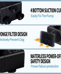 Automatic Mini Sewage Pump With Water Sensor, 3 Feet Lift, 100 GPH, features suction cups, sponge filter, safety design