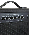 Close-up of control panel on 1x8 Guitar Combo Amp 20W With 8 Inch Speaker And 86dB Gain One Quarter Inch Guitar Input Aux MP3 Line In