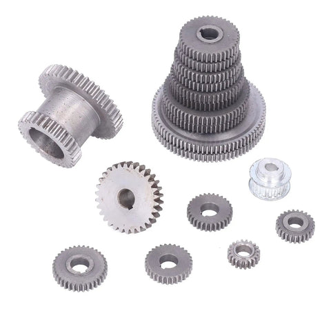 Boss Grade Mini Lathe Gear Set For CJ0618, Metal Replacement Gears Kit In Multiple Sizes, Rustproof HT250 Gray Iron