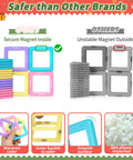 Awesome 100 Piece Magnetic Tiles Set For Kids Magnetic Blocks STEM Toy For Ages 3 To 8 Build Cars Castles And More Hands On Learning With Colorful Macaron Blocks Ideal Gift For Boys And Girls. comparison of secure inside magnets and ABS plastic pieces
