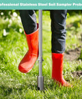 42 Inch Pro Grade Soil Sampler Probe With 304 Stainless Steel Build Ejector And Foot Pedal in use on lawn
