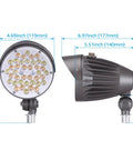 Dimensions of All In One Versatile LED Bullet Flood Light With 20W 30W 40W Options, 3CCT 3000K 4000K 5000K, 4880 Lumens, Dusk To Dawn Sensor
