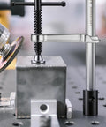 Close-up of Four Pack Welding Clamp Set With T Handle Pro Grade 6.5 Inch Opening And 3.25 Inch Throat Fits Five Eighths Inch Welding Table Holes