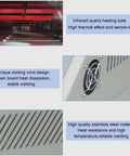 Interior and fan of 800W Reflow Oven And T962 Reflow Soldering Station with cooling and heating elements visible