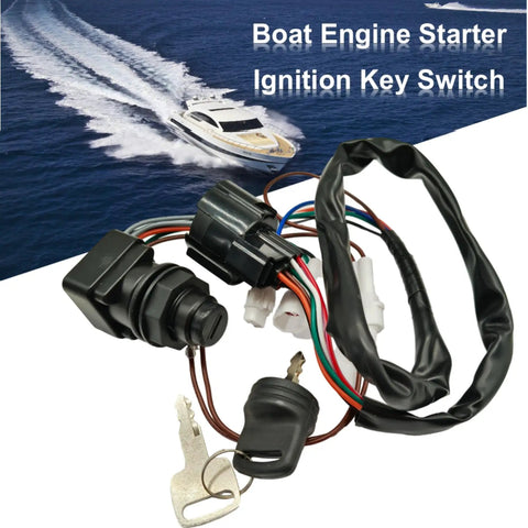 Ignition Key Switch Assembly For Suzuki Outboard Motors 4 Stroke 15 to 250 HP 1998 to 2011 Replacement Control Box Replaces 37110 93J00 93J01 DF Series OEM Grade Replacement For Suzuki Outboard Key Switch