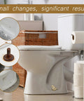 Two Pack Gold Bird Toilet Bolt Covers Decorative Screw Caps Glossy Finish protecting rusty hardware in a modern bathroom setting.