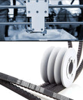 3D printer with 8 Pack 2GT Timing Belts 6mm Wide Closed Loop Rubber Drive Belts For DIY 3D Printers With Precision Round Tooth visible