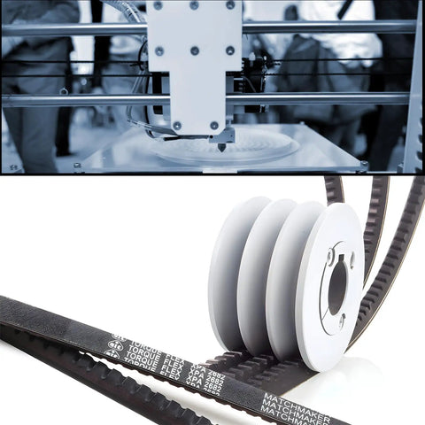 Six Pack 2GT Timing Belts For 3D Printers 6mm Wide Closed Loop Rubber Drive Belts in use with pulley system