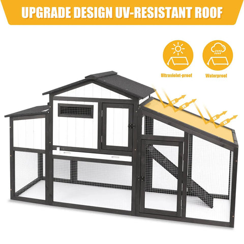 Durable Wooden Chicken Coop For Backyard 2 To 3 Hens Hen House with UV-resistant roof illustration