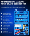 All-In-One Brake Bleeder Kit With Hand Vacuum Pump And Adapters Pressure Gauge For Bleeding Brakes And Power Steering Fluid in case