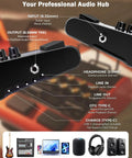 Image showing connection ports of Palm Sized 10W Electric Guitar Amp And Multi Effects Pedal With Footswitch, JAM Buddy II