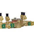 Backflow Preventer Double Check Valve 1/2 Inch Lead Free, Top Entry, NPT Ends, Quarter-Turn Ball Shutoffs, Keeps Potable Water Safe, Meets National Plumbing Codes For Home Plumbing Upgrades. Brass valve with test cocks