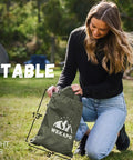 Inflatable Lounger Couch Portable Air Sofa Chair for Camping Beach Hiking packed in small olive green carry bag.
