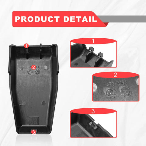 Close-up of 2 Piece Black Rear Window Hinge Trim Cover for Jeep Wrangler JK Liftgate Glass Hinge Replacement Left and Right