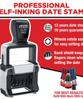 Top Shelf Self Inking Date Stamp With Custom Text And Up To Four Lines showcases a professional design with easy-to-use features.