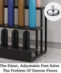 Killer Heavy Duty Storage Rack For Roll Materials With Adjustable Leveling Feet For Garage Workshops, showcasing adjustable feet fixing uneven floors.