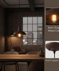 Barn Style Pendant Light With Rustic Rust Finish, Industrial Wire Cage Hanging Fixture for Kitchen Island and Hallway features