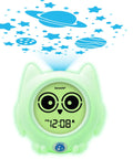Ready to Wake Owl Sleep Trainer for Kids Color Changing Clock Ceiling Projection Nightlight displaying planets and stars