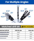 Heavy Duty Multi Angle Drill Guide Jig For Smooth Cable Railing Installations Gives You Dead On Accuracy For Wood Post Holes Without The Guesswork Featuring Reliable 25 To 45 Degree Stops with drill bits for multiple angles.