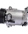 Heavy Duty AC Compressor Direct Bolt Replacement For Buick LaCrosse And Regal 2012 To 2016 2.4L Engine, side view showing connectors.