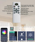 Remote control and app interface for 52 Inch Ceiling Fan With Light And Remote Control, 6 Speeds Reversible, Low Profile Flush Mount Ceiling Fan