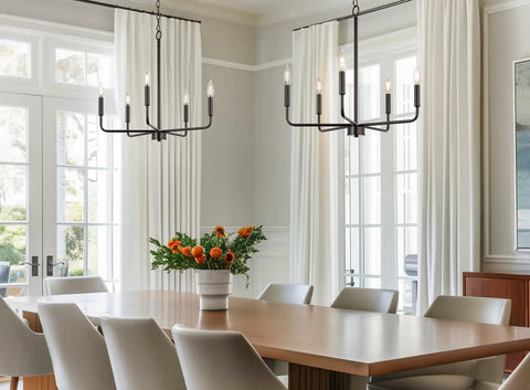 Modern 22 Inch 5 Light Candle Style Chandelier In Oil Rubbed Bronze Finish With Open Frame Design Ideal For Entryway Or Dining Room Sleek Hanging Fixture With Classic Uplight in dining room