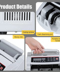 Product details of Cash Counter Machine With Counterfeit Detection And Multi Tech UV MG IR MT for various currencies