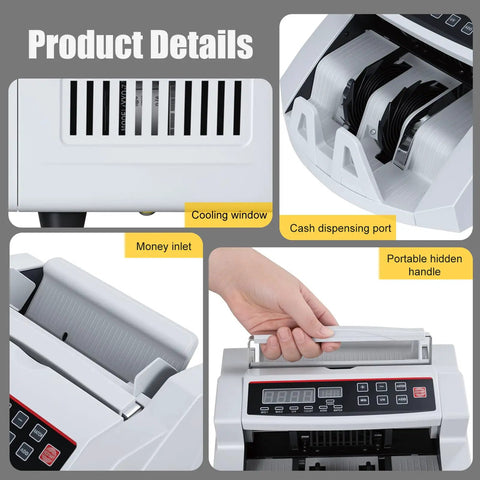 Product details of Cash Counter Machine With Counterfeit Detection And Multi Tech UV MG IR MT for various currencies