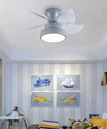 Ceiling Fan with Light 6 Speeds Control Modern for Living Room Bedroom 36W, featuring sleek blades and integrated lighting in a soft gray finish.
