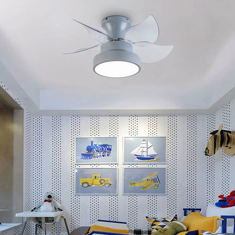 Ceiling Fan with Light 6 Speeds Control Modern for Living Room Bedroom 36W, featuring sleek blades and integrated lighting in a soft gray finish.