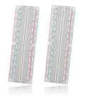2-pack MB 102 Solderless Breadboard 830 Point Protoboard PCB Board for Arduino DIY Electronics with 2.54mm pitch, separable rows