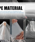 Disposable Car Seat Covers 25 Pack Portable Seat Protectors For Cars Keep Your Seats Dust Free And Clean Transparent Auto Interior Shields Easy To Use Travel Ready Mess Proof Seat Cover Kit showing PE material details.