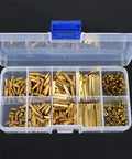 Brass Hex Spacers Standoffs Screws Nuts 320 Piece All In One Assortment Kit For M2 Threads Durable Hardware Gear For Electronics Robotics And DIY Projects High Strength Precise Threads Sturdy Storage Box in plastic organizer