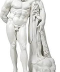Farnese Hercules Greek Hero Garden Statue 30 Inch Indoor Outdoor Cast Stone Resin Sculpture With Antique Stone Finish Beast Mode Strength Figure.