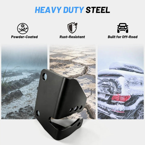 Heavy Duty Bed Step Relocation Bracket Kit For 2024 To 2026 Toyota Tacoma, sturdy black steel with powder-coated finish.
