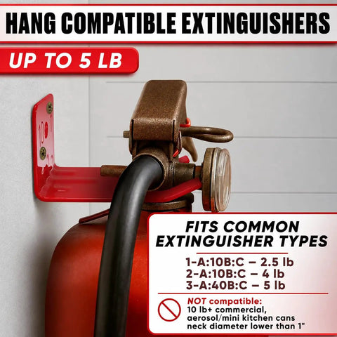 Heavy Duty Fire Extinguisher Wall Mount Bracket 2 Pack Solid Steel Holder With Secure Grip Keeps Your Safety Gear Locked Down And Ready When You Need It