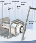 Diagram of Stainless Steel Hand Winch With Two Way Self Locking Manual Crank And 360 Degree Rotatable Handle detailing parts