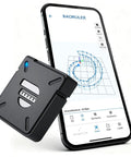 Digital Measuring Wheel With Smart App To Walk And Measure Distance And Area Across Gnarly Terrain No Tape Drama Just Pure Precision For Daily Grind Jobs And Quick Fixes shown with app interface on smartphone.