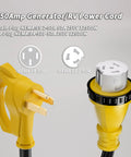 Beefy 50 Amp Generator Cord, 25Ft RV Extension Cable With 14-50P To SS2-50R, Emergency Home Power Backup, Safe Auto Transfer Switch Ready, Weatherproof Outdoor Generator Extension For Blackouts And Storms, yellow NEMA plugs