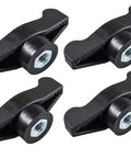 Four Pack Wing Knob Replacement 5/16-18 For MTD 720-04122 shown in durable black plastic with threaded insert view