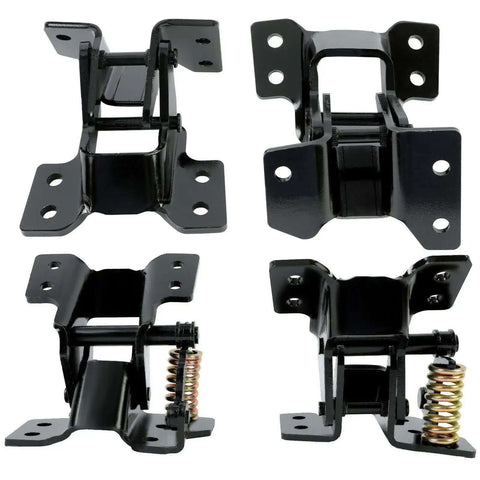 4 Piece Door Hinge Kit For Left Driver And Right Passenger Upper And Lower Steel Black Electrophoresis Finish Vehicle Door Hinge Replacement Set