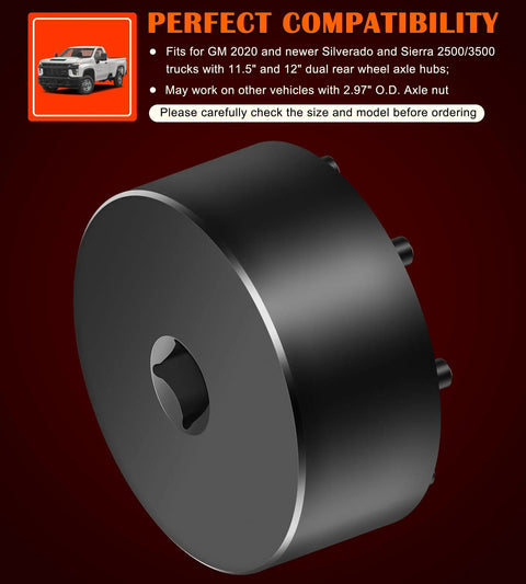 31510 Axle Nut Socket For GM Silverado Sierra 2500 3500 Trucks With 11.5 Inch And 12 Inch Dual Rear Wheel Hubs shown in profile