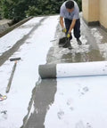 Pro Level Leak Proof Waterproofing Membrane Top Shelf Floor Underlayment For Kitchen And Bath Heavy Duty 144 Foot Roll 45 Inches Wide in use covering roof.
