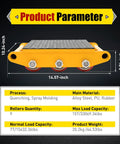 Heavy Duty Machinery Skates With Nine Rollers Workhorse Mover Dolly For Large Equipment 33069 Lbs Max Capacity side view