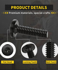 Close-up of 1/4-20 Inch Flat Head Hex Socket Cap Screws Bolts 3/4 Inch Long Fully Threaded 25 Pack with details highlighted.