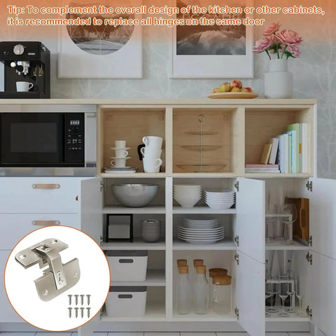 2 Pack Heavy Duty Stainless Steel Cabinet Hinges With Concealed Adjustable Design For Corner Cabinets in modern kitchen