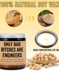 Only Bad Bitches Are Engineers Candle For Engineers Gift Lavender Scent 8 Oz Soy Wax In Reusable Glass Jar
